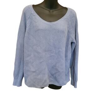 Blue ribbed Banana Republic sweater 100% cotton L womans